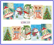 

Nail Sticker Water Transfers Stickers Nail Decals XMAS CHRISTMAS SNOW MAN SANTA CLAUSE JINGLE BELL BN229-240