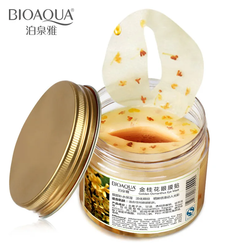 80pcs / plastenka BIOAQUA zlata osmanthus maska ​​za oči ženske kolagenski gel sirotkine beljakovine za nego obraza za spanje zdravstvene maskare de dormir