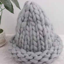 Одноцветное бини руки делают толстый шерстяной Шапки для Для женщин теплая зимняя шапка осень трикотажные Skullies корейский капот Homme Hiver