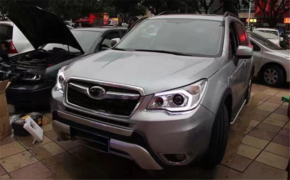 1 пара автомобилей Стайлинг для Subaru Forester фары 2013 светодиодный фары DRL H7 D2H Hid вариант Ангел глаз би ксенон