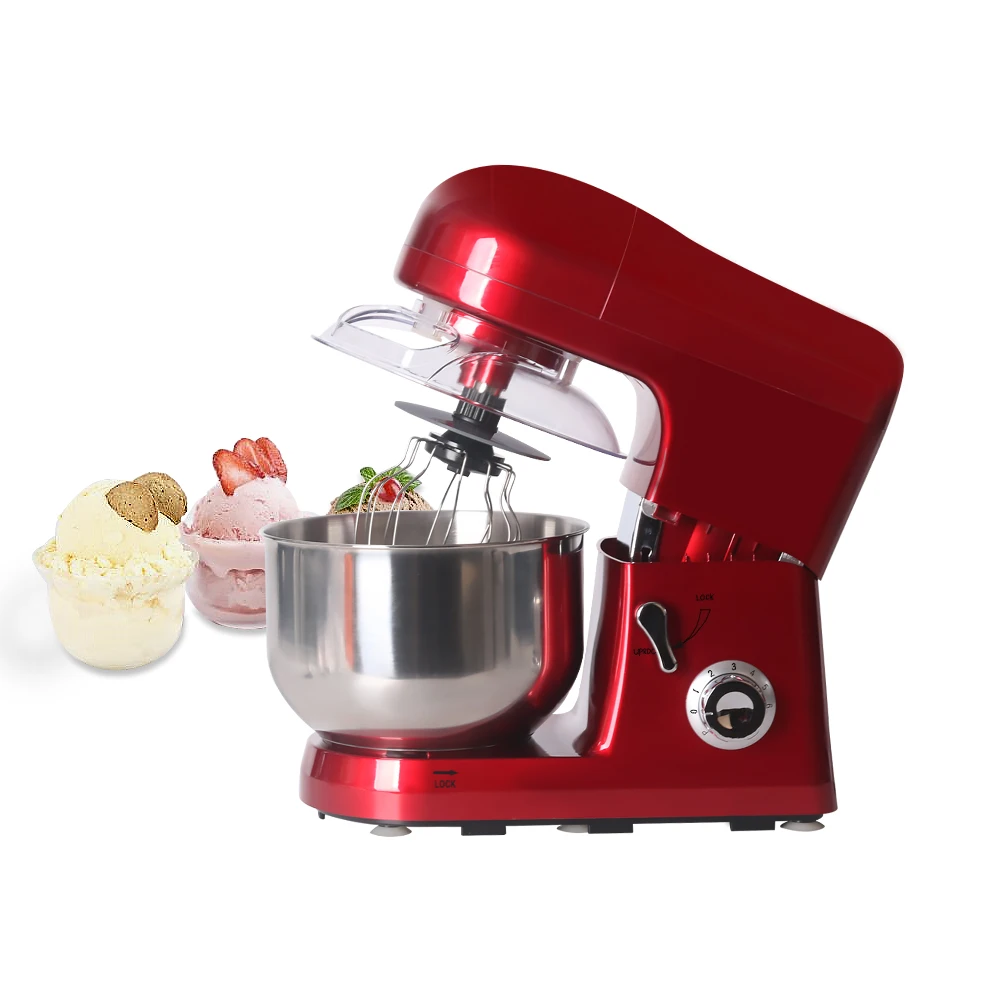 

5L red electric flour food mixer machine blender spiral bread dough kitchen mixer egg beater with dough hook removable bowl