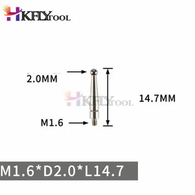 M1.4 M1.8 M2 резьба 2 мм Головка OD 15 мм 18 мм 36,5 мм длина Рубиновая головка штыревой Калибр микрометр наконечник рычаг циферблат тестовый Индикатор зонд