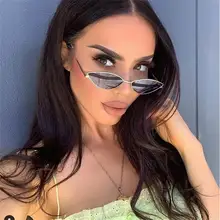 Металлические узкие очки Серебристые зеркальные треугольные солнцезащитные очки для женщин винтажные Крошечные маленькие солнцезащитные очки кошачий глаз женские очки в стиле хиппи