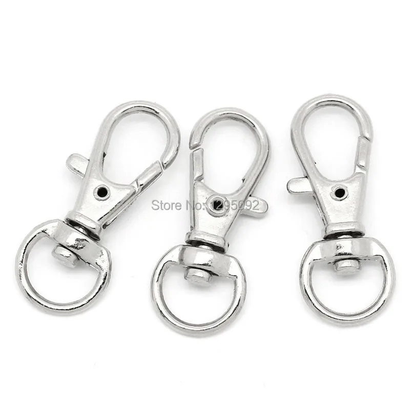 

Freeshipping 50Pcs Wholesales Lobster Swivel Clasps Bag Charms Key Rings For Jewelry Making Charms Findings Component 3.2x1.3cm