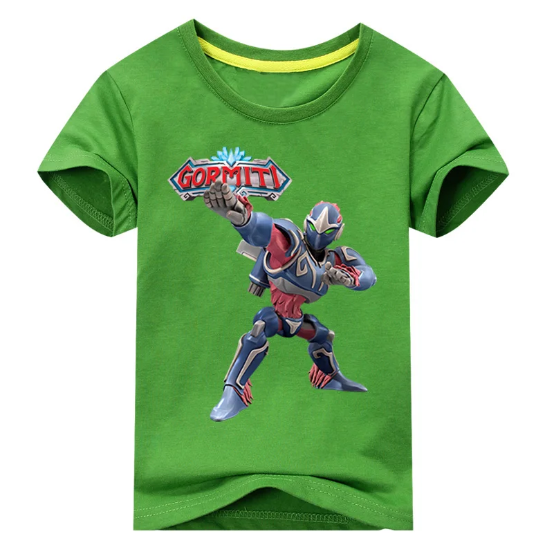 Детские футболки для мальчиков; Детская летняя одежда; футболка для детей с героями мультфильма «гормити»; костюм; футболки из хлопка; топы; одежда; DX193
