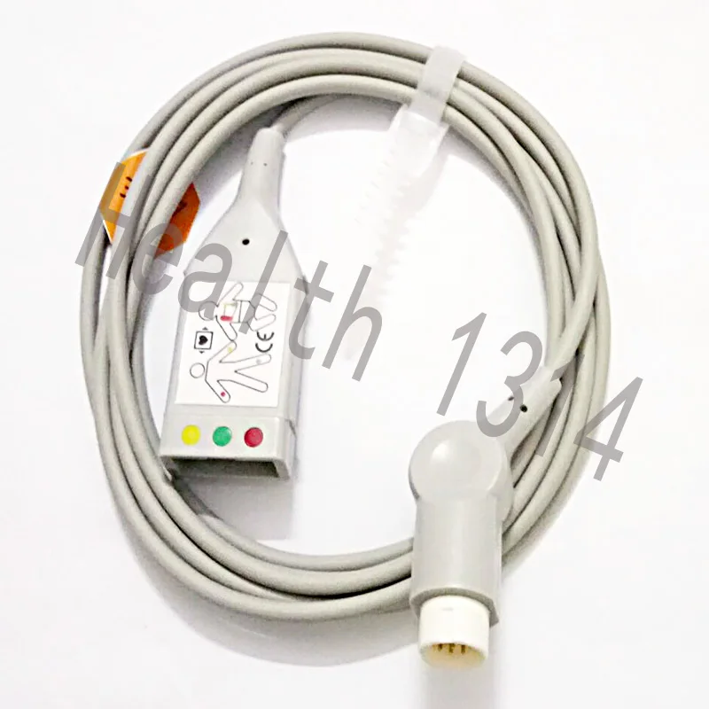 Совместим с M1500A/M1510A/M1520A/M1530A 12pin Philips/HP монитор пациента ECG/EKG кабель багажника IEC 3