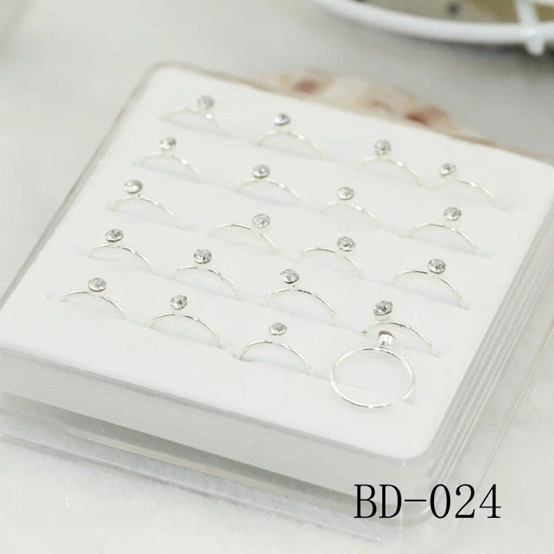20ps 925 sterling silver round white crystal nose rings Creative personality silver nose ring & nose nail The piercing jewelry 20ps 925 sterling silver round white crystal nose rings Creative personality silver nose ring & nose nail The piercing jewelry