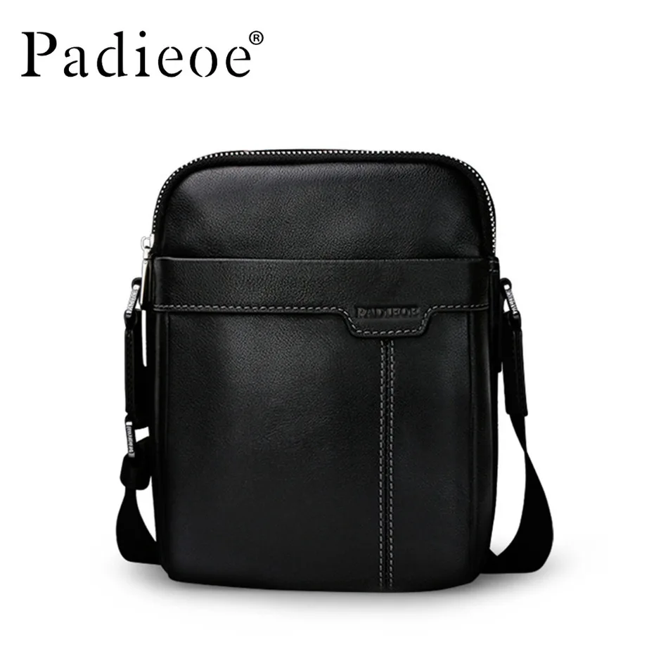 

Padieoe Genuine Cow Leather Mens Bag for Male New Fashion Shoulder Messenger Bags Famous Brand Crossbody Bags