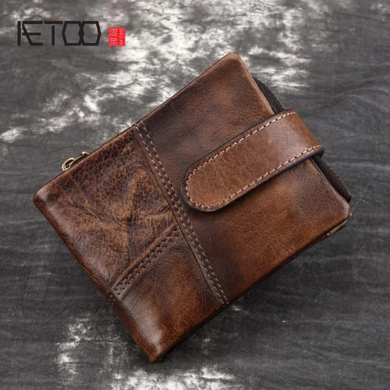 

Genuine Leather Men Wallet Small 2018 New Men Walet Zipper&Hasp Male Portomonee Short Coin Purse Brand Perse Carteira For Rfid