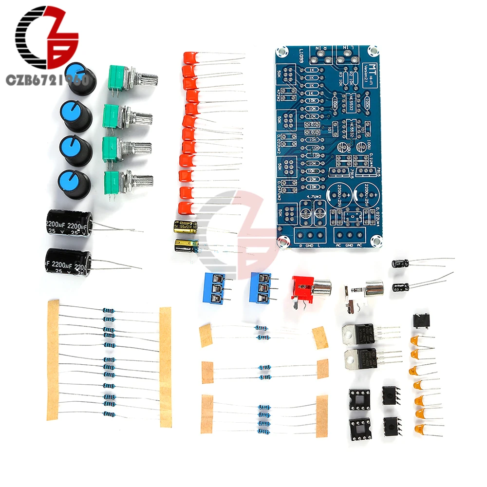 NE5532 OP-AMP HIFI усилитель предусилитель громкости тон эквалайзер плата управления DIY наборы 112x68x23 мм электрические модули платы