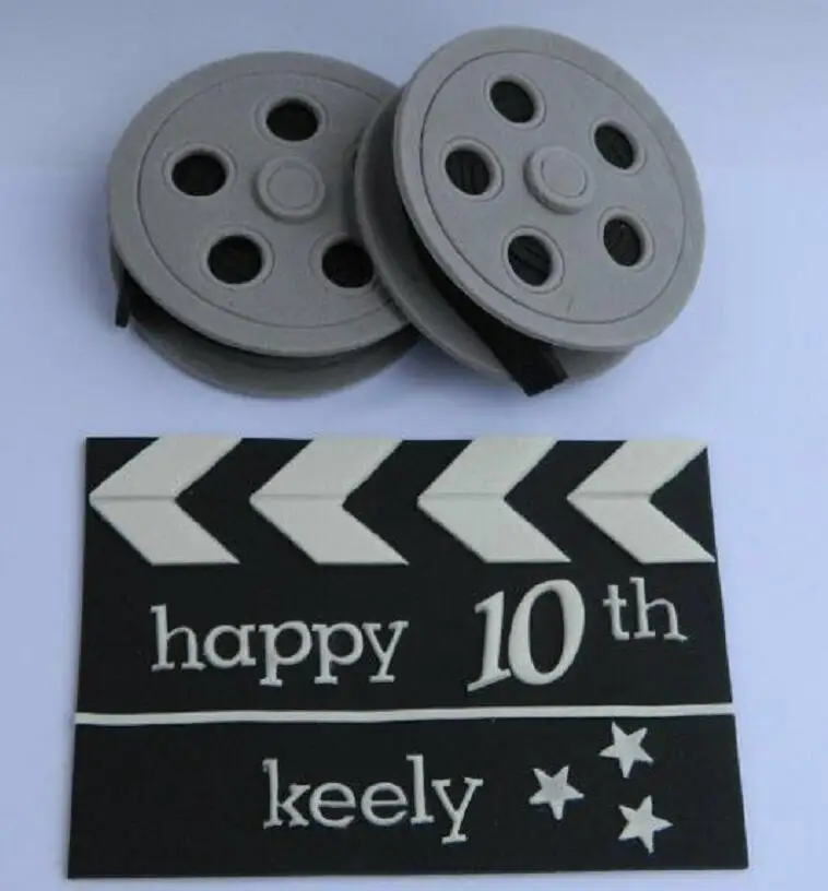 Силиконовая Прессформа для кино Clapboard Ролл Форма сахарного ремесла Gumpaste