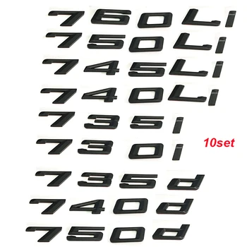 

10set For BMW DIY Sticker Exterior Car-styling Number M Car Sticker Decal Badge Emblem For BMW 7 Series 730i 740i 745i 730d 740d