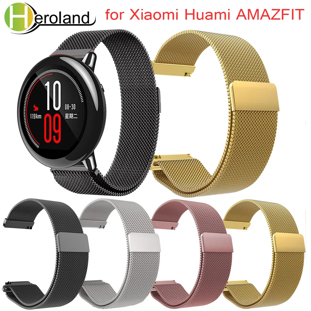 Ремешок на запястье для Xiaomi Huami Amazfit часы браслет Миланская петля магнитные ремни для Xiaomi Huami Amazfit Pace Stratos 2