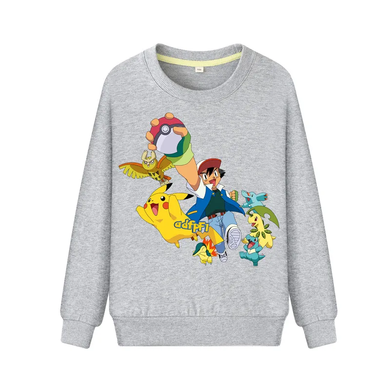 

Kids Spring Autumn Sweatshirts Boy Girls 2019 New Years Clothes Children Long Sleeve Clothing Baby Pokeman Hoodies Costume TY102