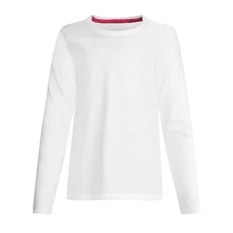 Hanes K123 Girls Long-Sleeve Crewneck T-Shirt White - Extra Small (1)