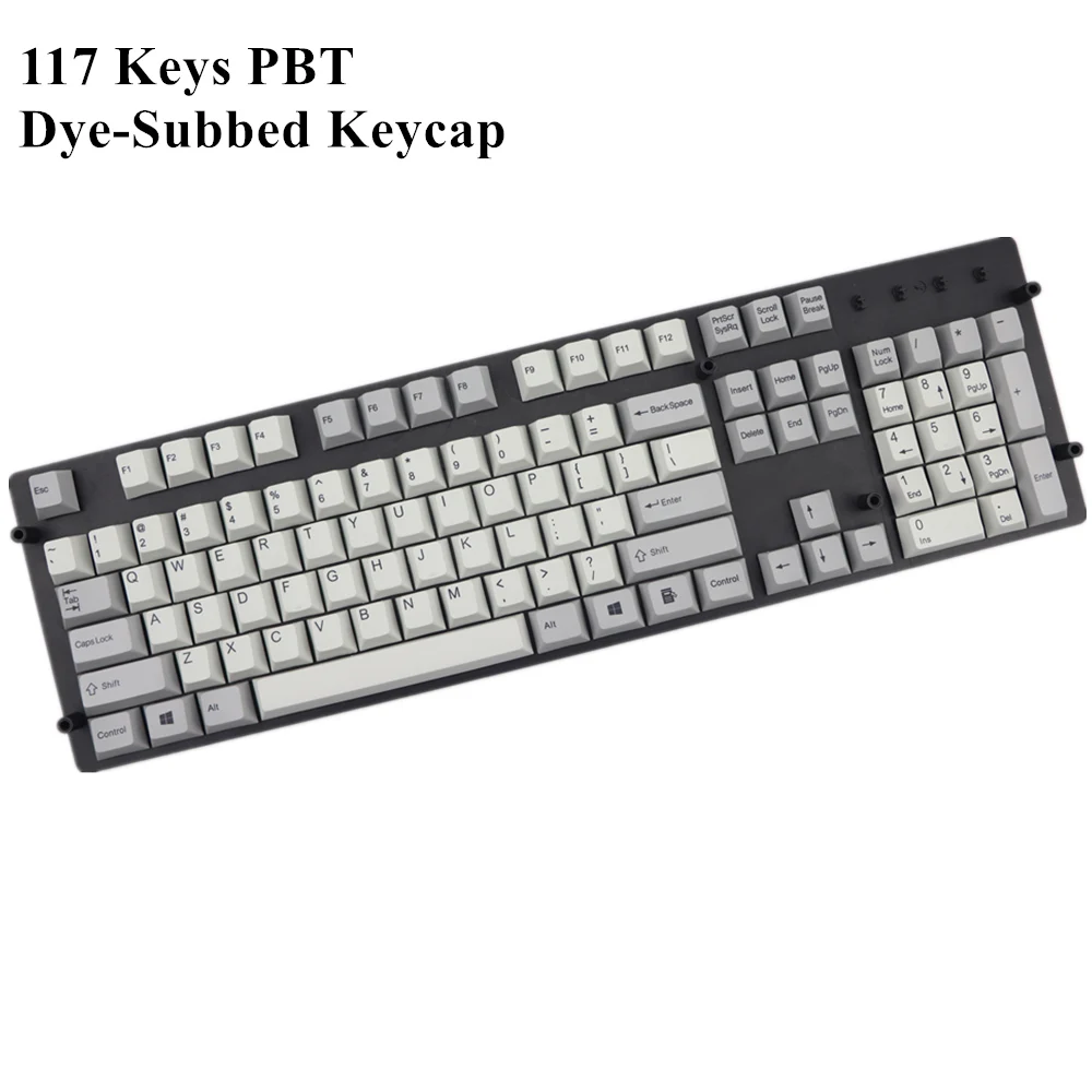 

Dye subbed keycap set 117 keys cherry profile for usb wried mechanical keyboard 1.75shift pbt keycaps