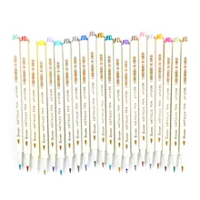 20 видов цветов продавать фабрики металлик Акварелью Декоративное искусство набор фломастеров для Diy Записки мягкая ручка окрашивающие маркеры комплект