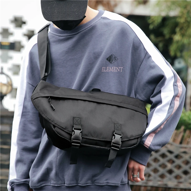 

Street fashion shoulder Messenger bag men's tide brand sports cycling bag large capacity leisure chest bag women postman bag men