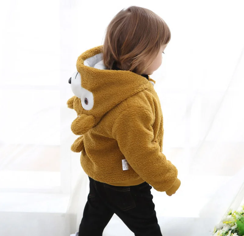  autumn winter baby boys girls hooded jackets new pattern duffy bear pink gray yellow coats children clothes (4)
