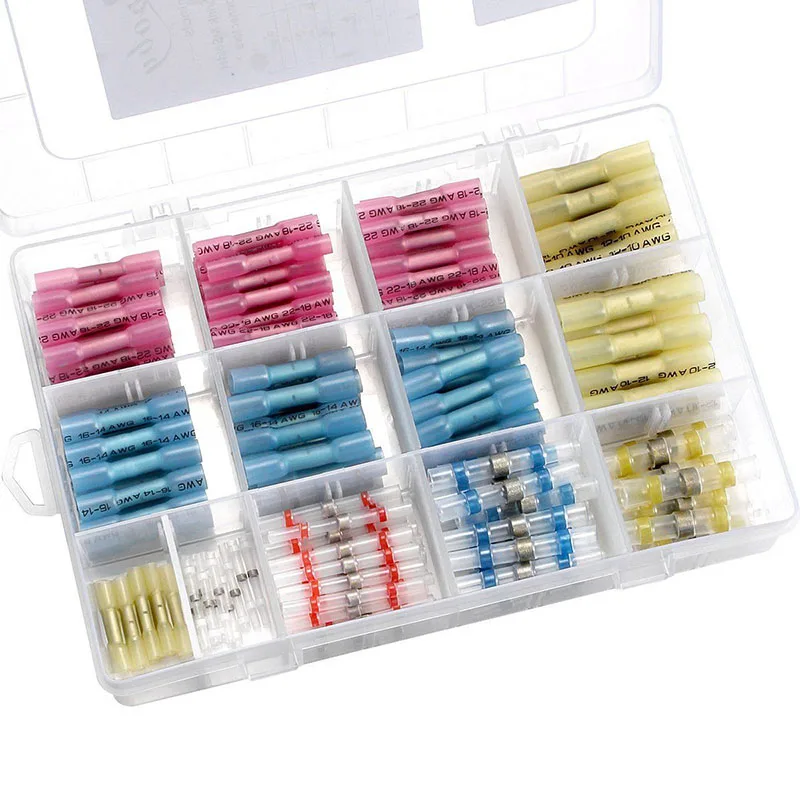 

Newest 210 Pcs Solder Seal Wire Connectors Heat Shrink Connector Waterproof Insulated Terminals