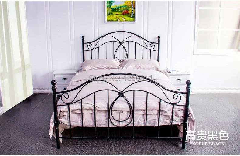 Modern, wrought iron metal bed, single or double. Width (1.2 m to 1.8 m) * 2 meters in length, can be customized Modern, wrought iron metal bed, single or double. Width (1.2 m to 1.8 m) * 2 meters in length, can be customized