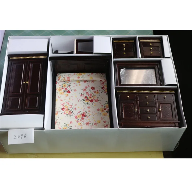 دوب k 1:12 دمية مصغرة أثاث لعبة الدمى kawaii خشبي الجمال نوم السرير كرسي مجموعة نتظاهر اللعب لعب للأطفال