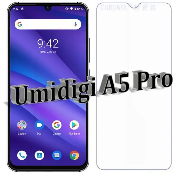 UMIDIGI A5 pro закаленное стекло 100% хорошее качество премиум 9H защитная пленка