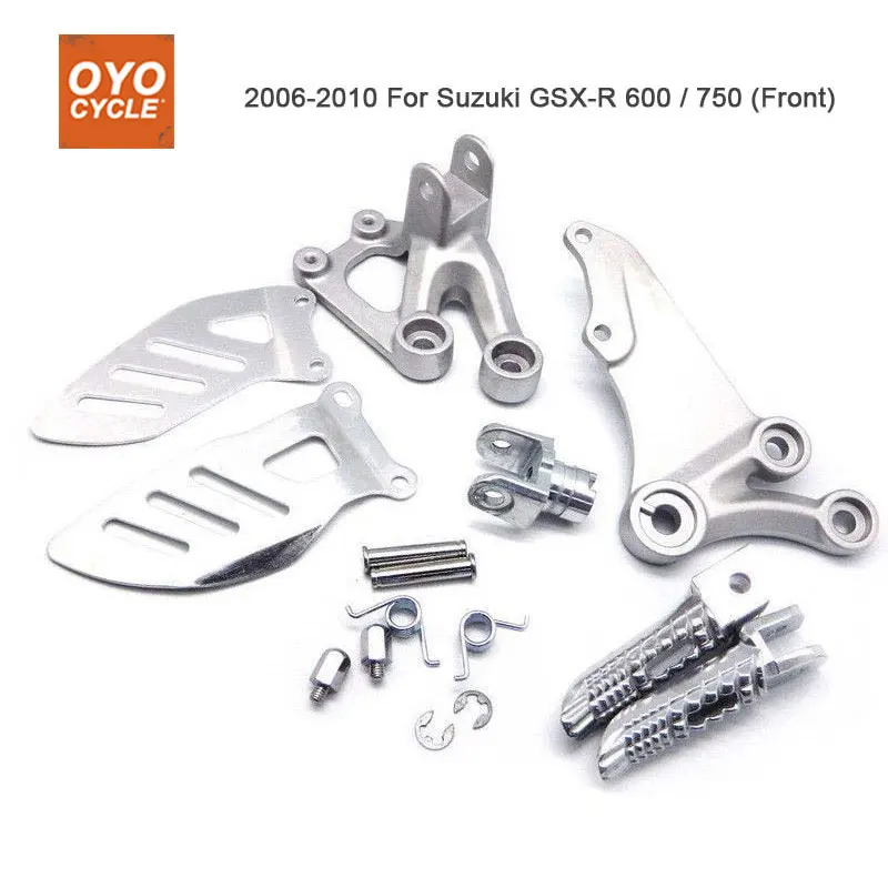 

Front Driver Rider Foot Pegs For Suzuki GSXR750 2006 2007 2008 2009 2010 Bracket Footrests Footpegs GSXR 750 Foot Rests