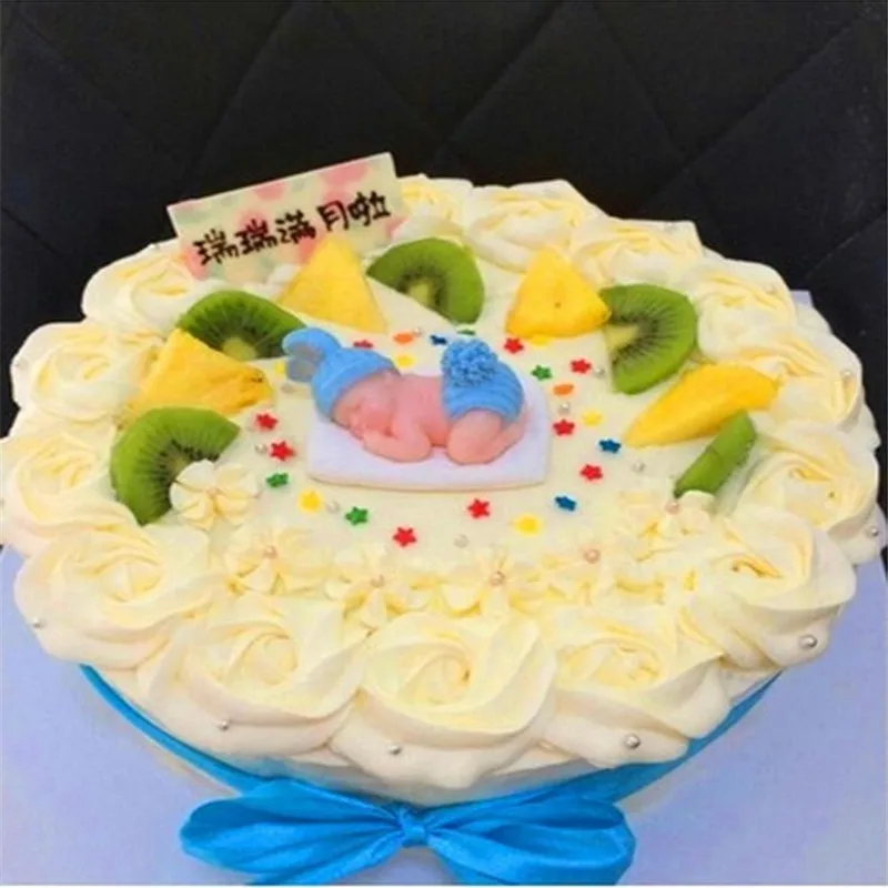 1pcs Sleep Baby Candle Cake Topper Blue/pink Candle Baby Shower Decorations Baby Hundred Days DIY Birthday Party Kids-C