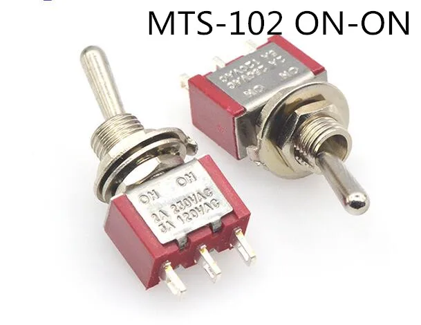 MTS-102 6 мм 3Pin 6Pin 9Pin кулисный переключатель включения-ВКЛ/ВКЛ-ВЫКЛ-на тумблер MTS-102/103/202/203/402/403 - Цвет: MTS-102