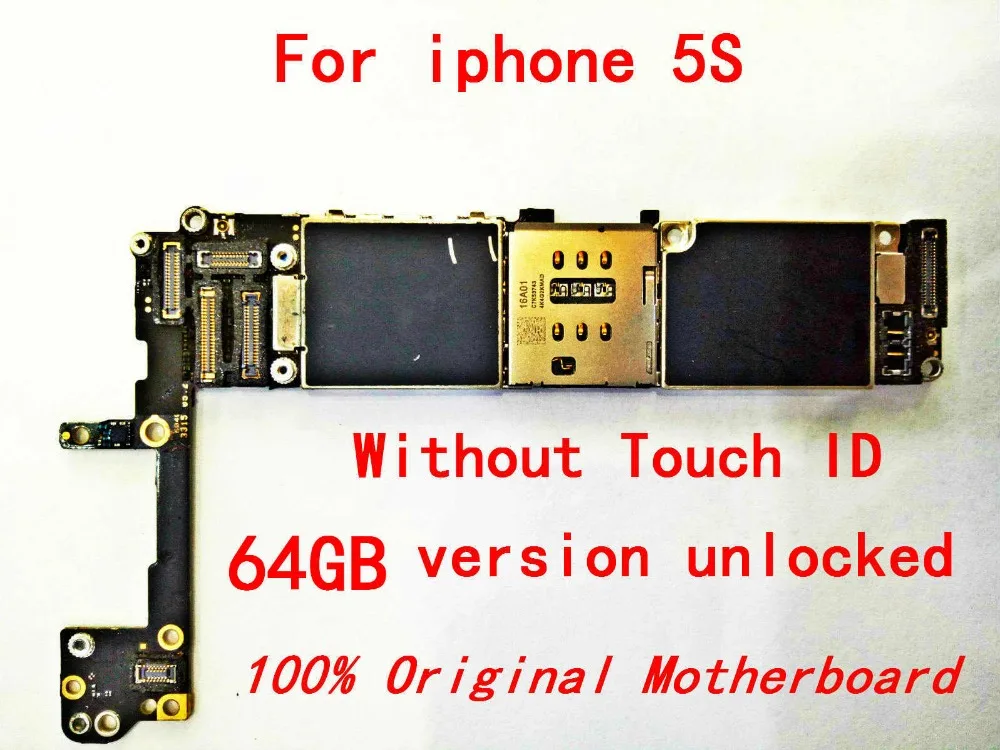 

100% Original Motherboard for the Apple iPhone 5S 64gb 100% working and unlocked Logicboard Without Touch ID+gift