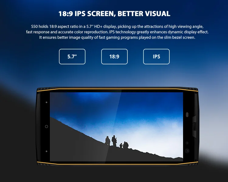 DOOGEE S50 6GB RAM 64GB ROM Helio P23 MTK6763 2.3GHz Octa Core 5.7 Inch IPS Screen IP68 Waterproof Quad Camera Android 7.1 4G LTE Smartphone