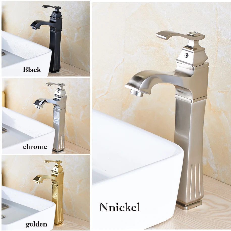 

4-Colors Deck Mounted Countertop Basin Sink Faucet Bathroom Lavatory Sink Washing Basin Mixer Taps Single Handle hole