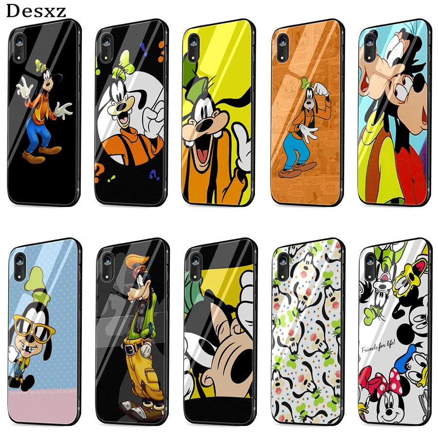 Tempered Glass Case Goofy Is In Mickey Mouse Cover For iPhone X XS XR