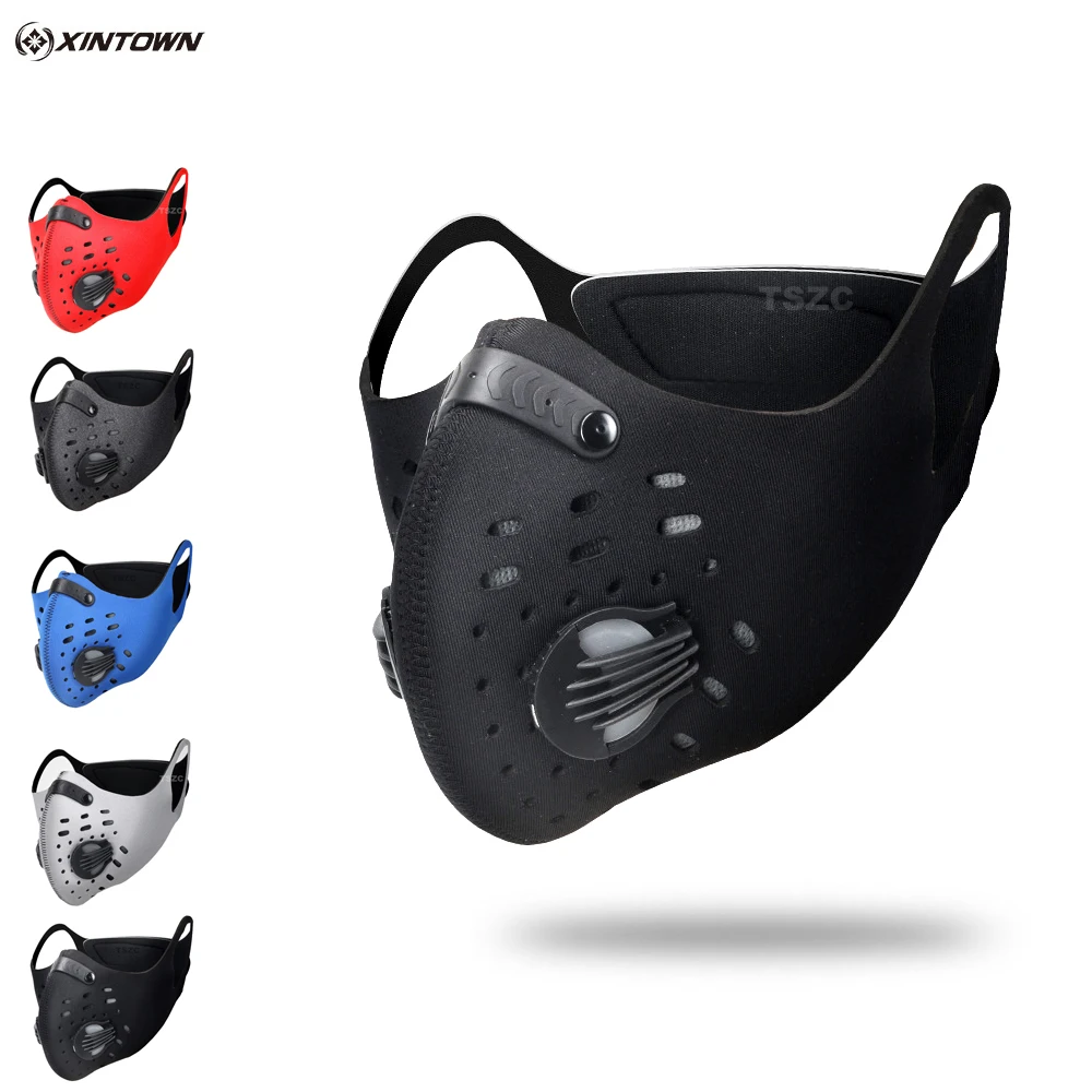 XINTOWN Cycling Mask Bike Face Shield Dustproof Training Mask Filter Activated Carbon Windproof