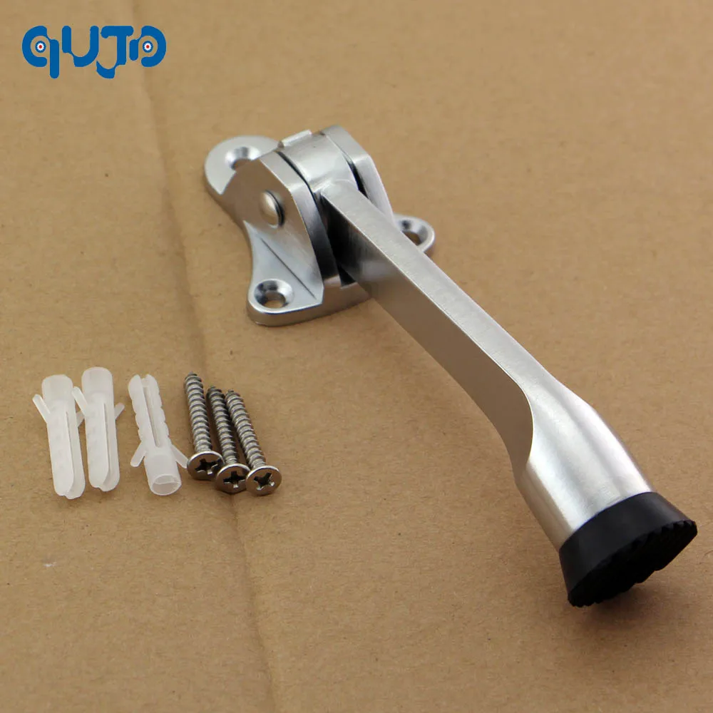 Kickdown Door Stops Zinc Alloy Lever Door Holder Satin Chrome Office Rubber door stopper kick down style holder