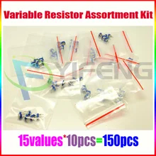 150 шт 15 значений переменный резистор на металлической пленке потенциометра/RoHS совместимый
