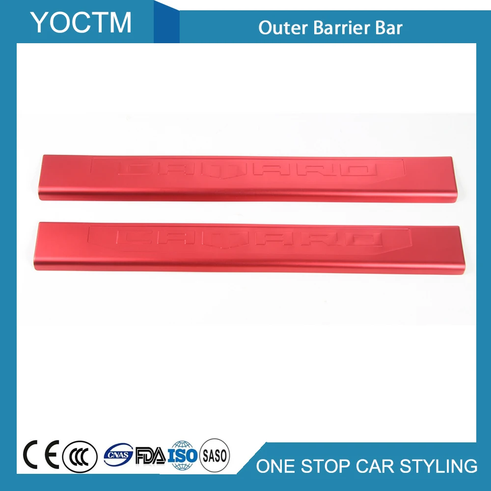 2PC Exterior Decorating Silver/Red/Blue Aluminium Alloy Door Guard Outer Barrier Bar For Chevrolet Camaro 2017+ Car Accessories 2PC Exterior Decorating Silver/Red/Blue Aluminium Alloy Door Guard Outer Barrier Bar For Chevrolet Camaro 2017+ Car Accessories
