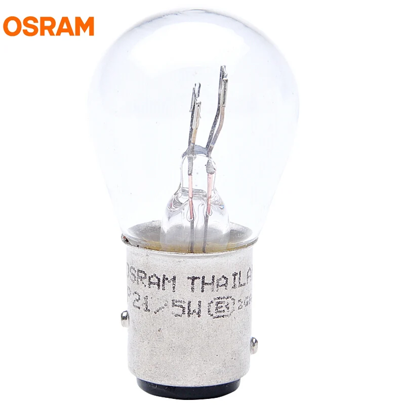 10 шт. OSRAM 7528 P21/5 W S25 BAY15d 12V оригинальные двойные галогенные лампы накаливания, автомобильные стандартные поворотные сигнальные лампы, тормозной светильник ECE