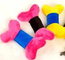 Dog cat fashion soft plush toys doggy bone shape squeak toys pets accessories 1pcs