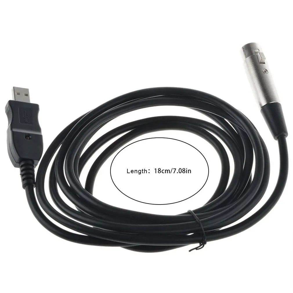 Черный 3 м 9 футов USB кабель для микрофона папа на Pin XLR Женский Шнур адаптер