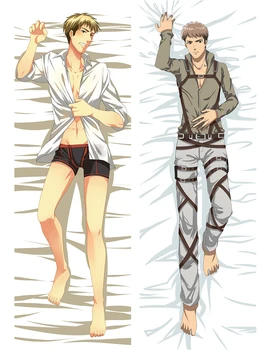 

Oct. 2016 update Hot animal attack on titan cool Jean Kirstein & Levi body pillow cover body PillowCase