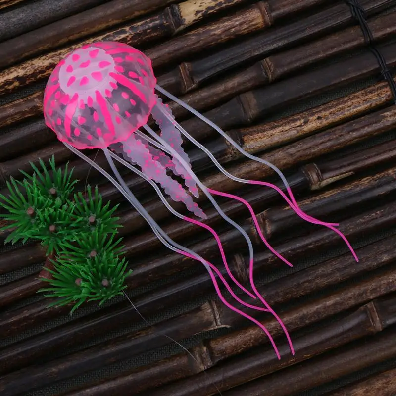 Silicone Simulation Artificial Jellyfish Glowing Effect Ornaments Fish Tank Aquarium Decoration Aquaristics Accessories