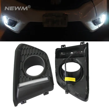 

Car auto parts LED DRL light led Daytime Running Light external front headlight for Honda Jazz Fit 2014-2015 free shipping