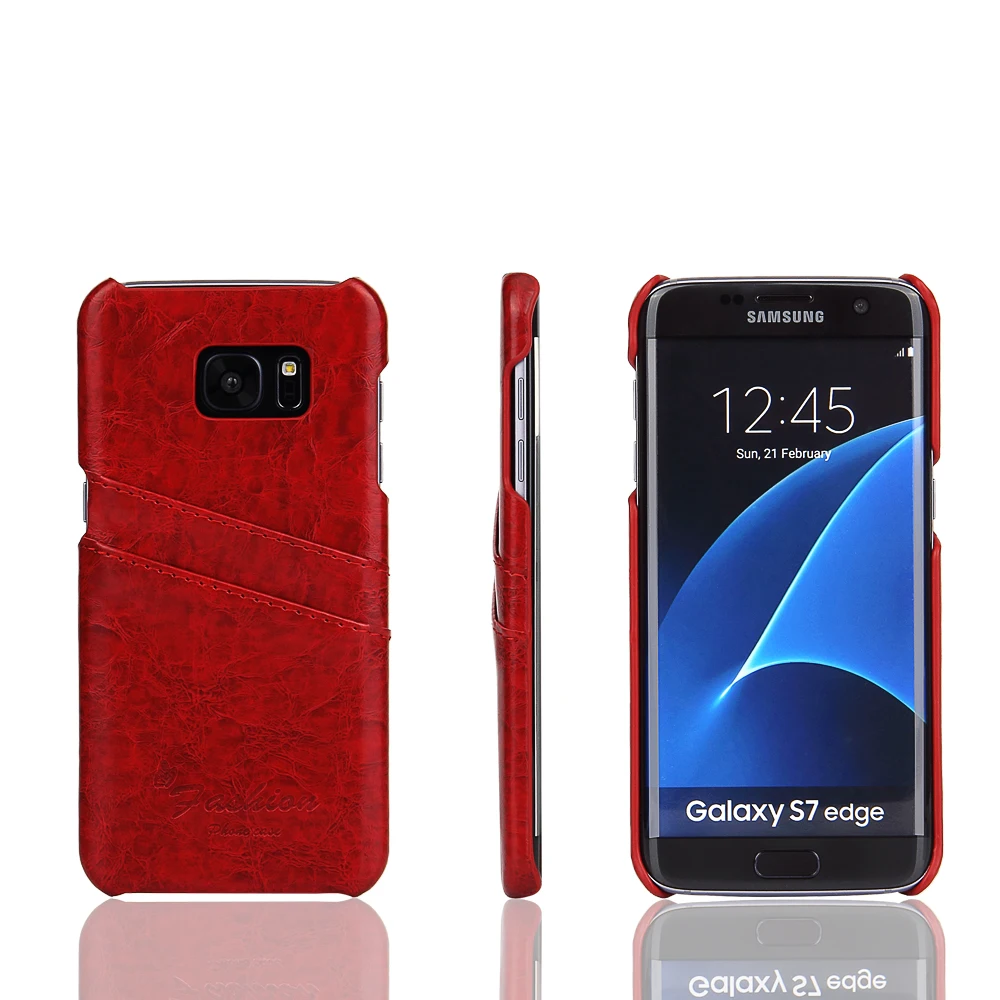 Anyrow Luxury Card Holder Leather Case For Samsung Galaxy S7 Edge Cover Wallet Oil Touch Shell On Phone Cases Bag Coquille Kabuk |