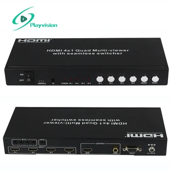 

HDMI 4x1 Quad Multi-Viewer With Seamless Switcher and Extended 50m Support HDMI 1.3 HDCP 1.2 PIP IR RS232