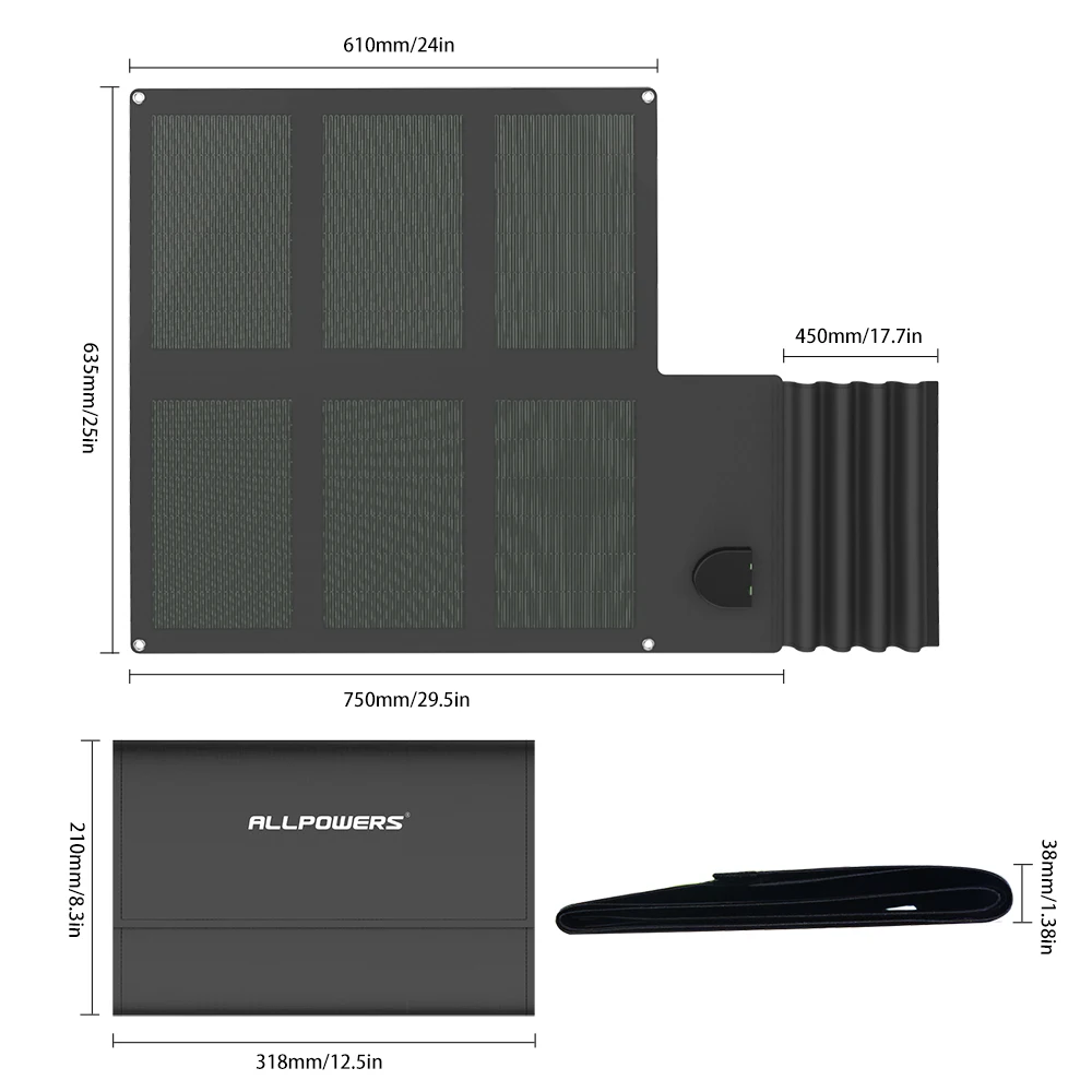 ALLPOWERS новейшее передовое солнечное зарядное устройство складная Гибкая солнечная панель для Сотовые телефоны, планшеты, ноутбук, автомобильный аккумулятор и т. д
