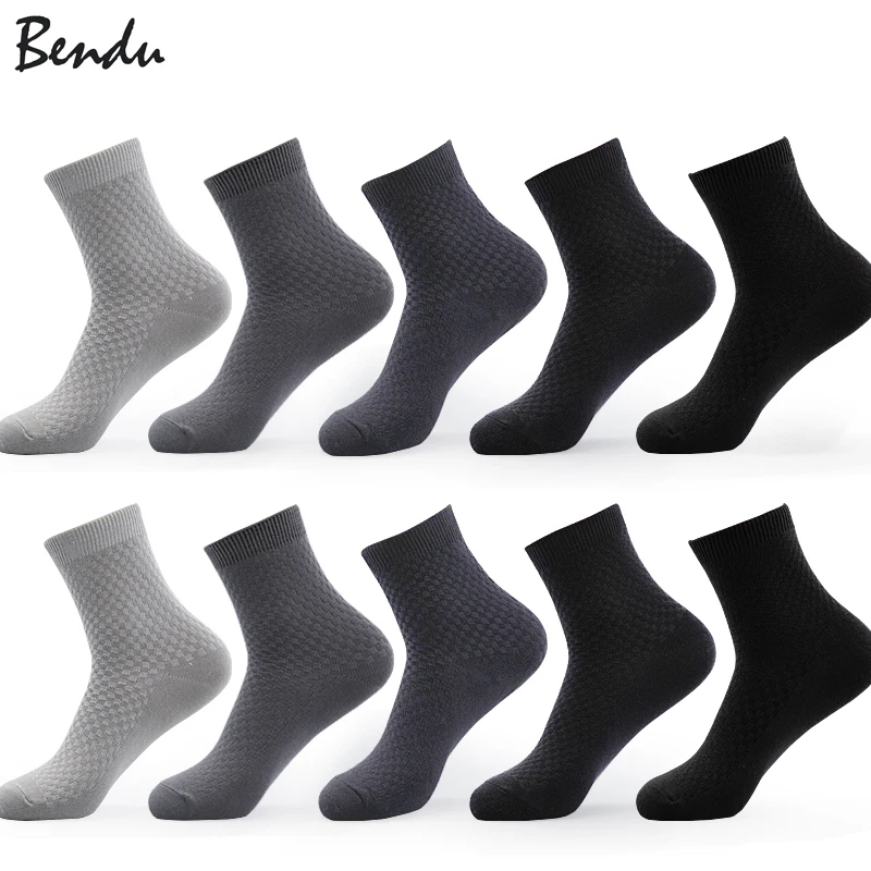 

2019 Bendu Men Bamboo Socks 10 Pairs / Lot Brand Guarantee Brethable Anti-Bacterial Deodorant High Quality Guarantee Man Sock