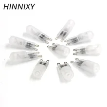 Hinnixy 10 шт./лот, матовая галогенная лампа G9 с регулируемой яркостью, лампа 220 В, 20 Вт, 40 Вт, 60 Вт, стеклянный галогенный светильник, лампа G9 2700 K, теплый белый светильник ing