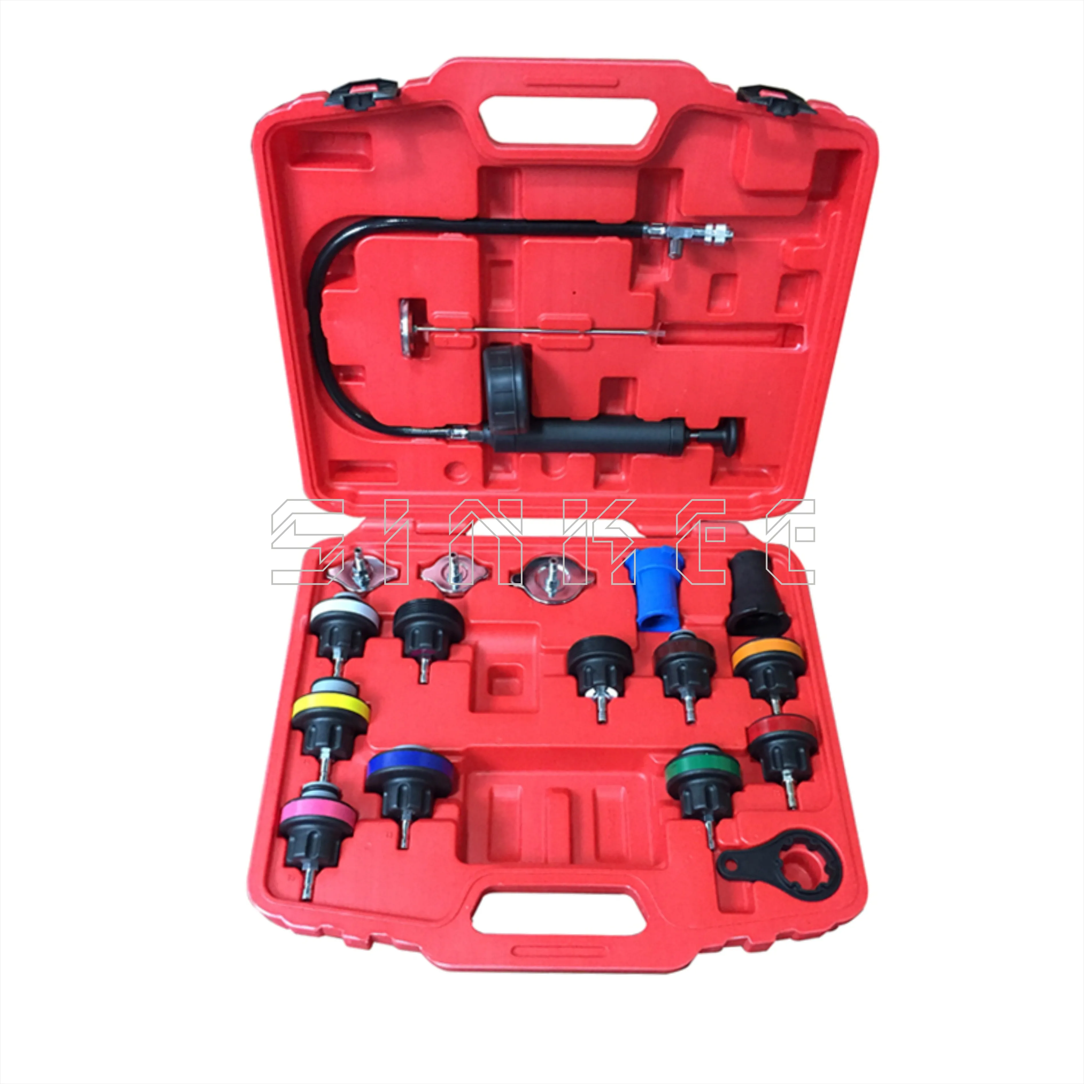 18 Pcs Radiator Pressure Tester Tool Kit Cooling System Testing Tool Vacuum Vehicle Universal For VW